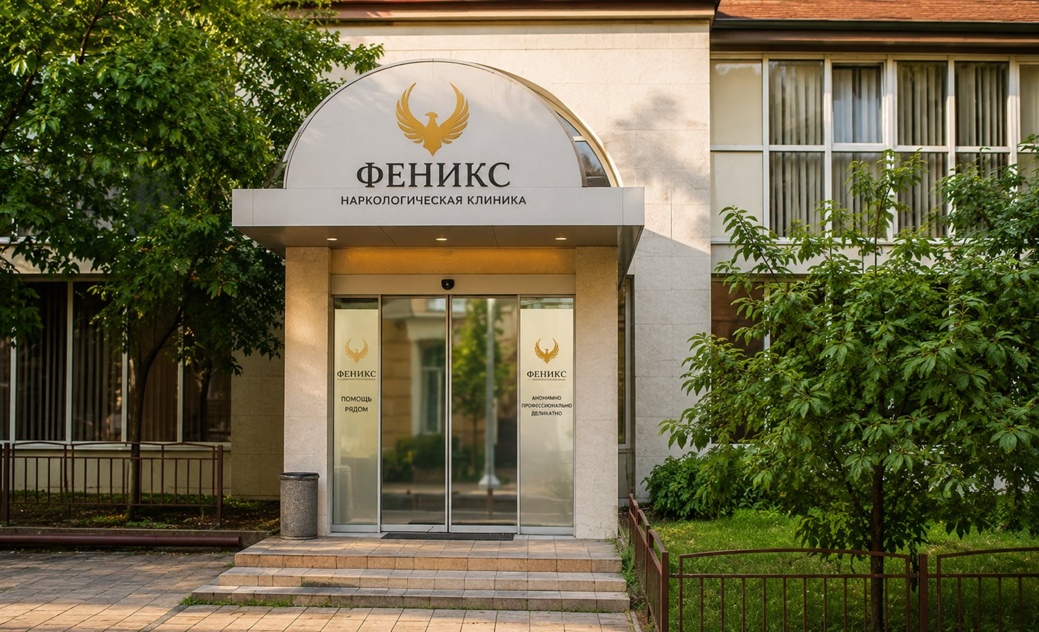 Вход в наркологическую клинику «Феникс» в Миллерове